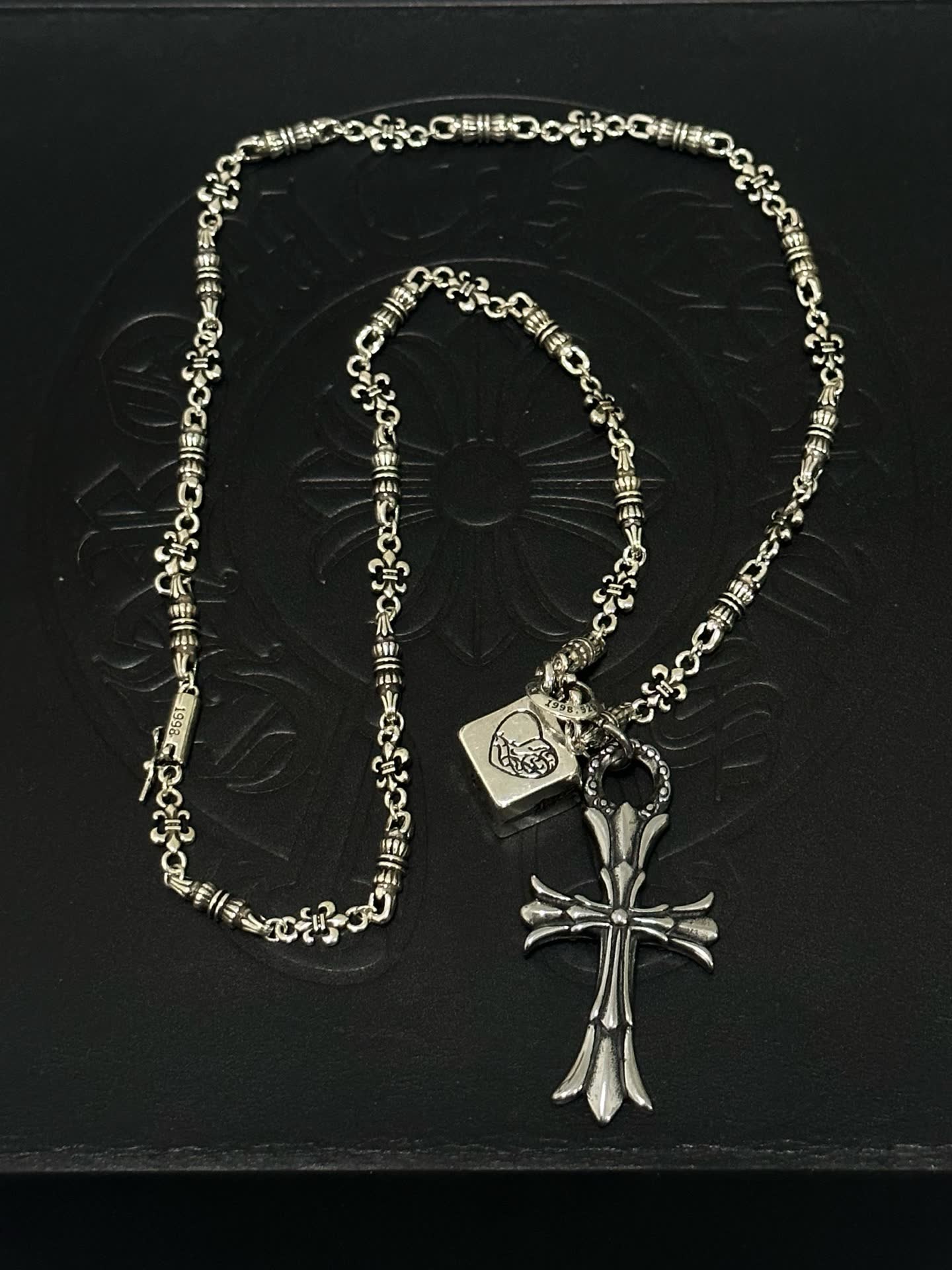 Chrome Hearts Silver Cross Pendant Necklace